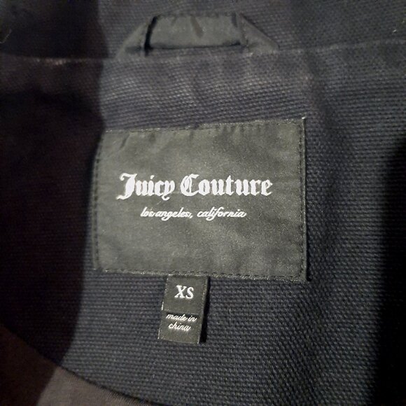 Juicy Couture womens xsmall jacket black denim gold zip up buttons L.A. Y2k xs - Picture 2 of 12